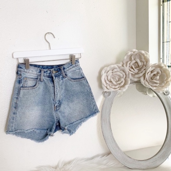 Brandy Melville Pants - John Galt High Waisted Denim Shorts